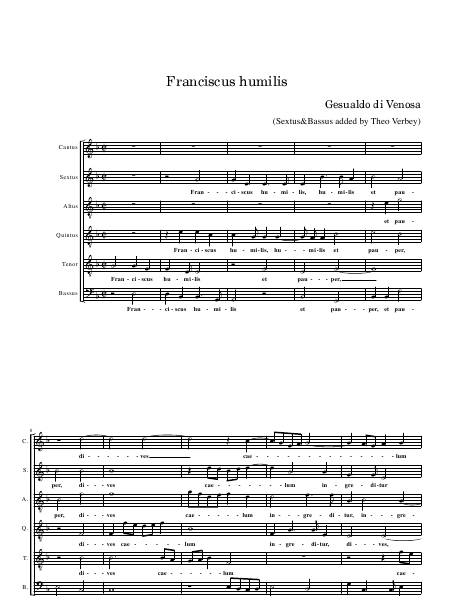 Franciscus humilis Partitions gratuites